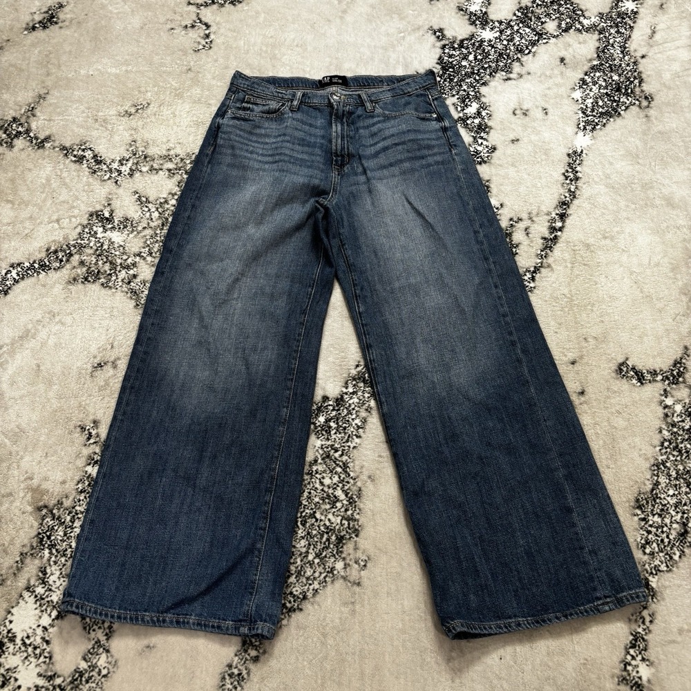 Gap Jeans Womens Size 10 30R High Rise Wide Leg Blue Denim Five Pocket